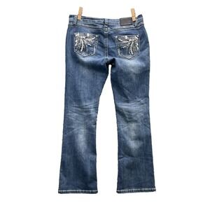 Cedar Rose Jean Women 32x28* Sequin Bootcut LowRise Moto Y2K Rodeo Western Rodeo